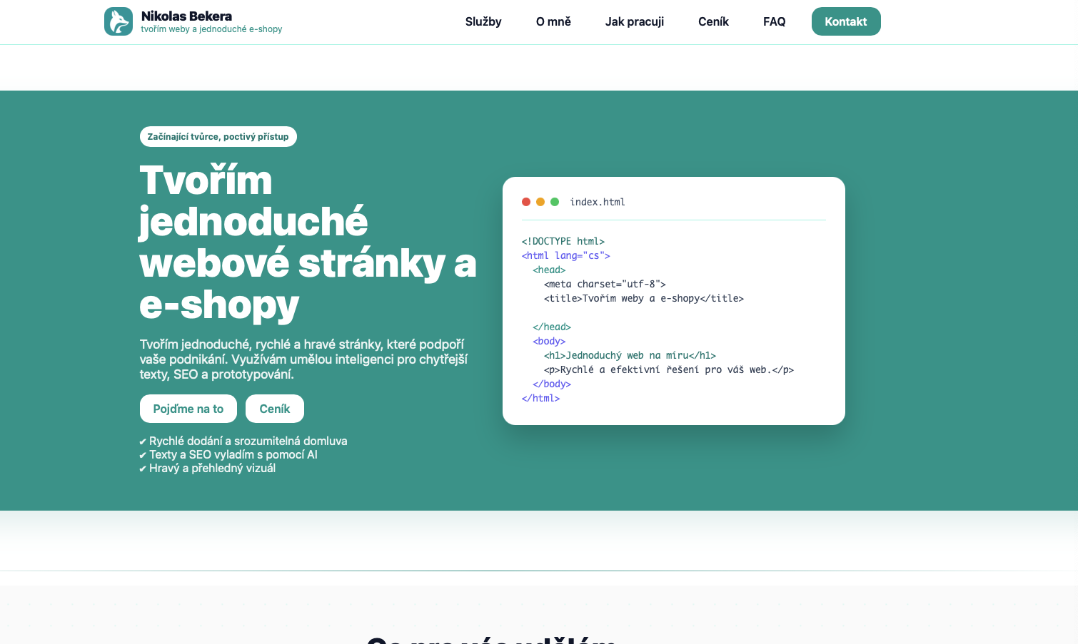 Obrázek webu nikolasbekera.cz